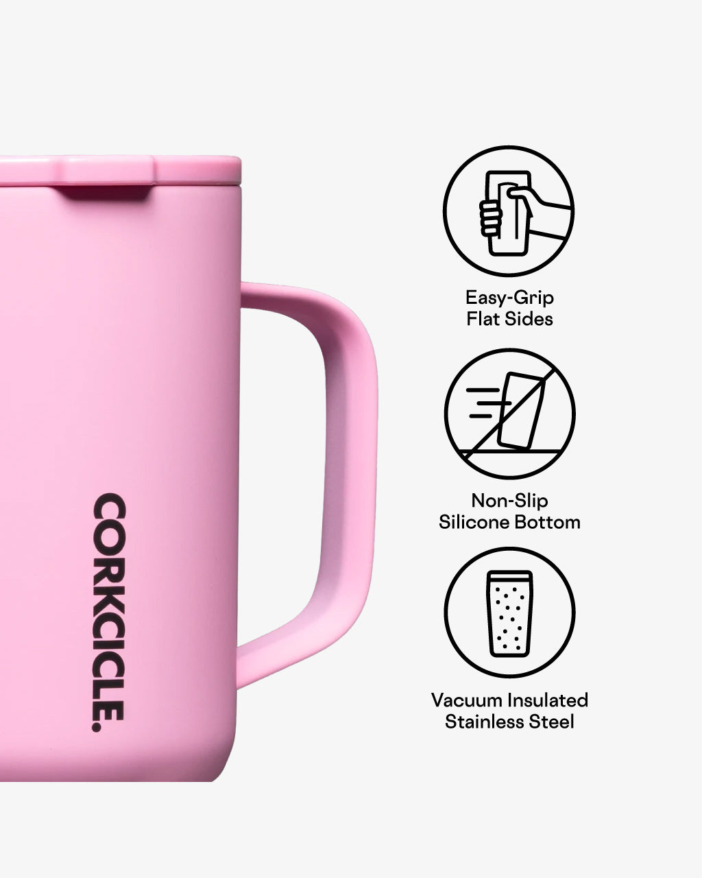 Corkcicle Neon Lights Coffee Mug 16oz | Sun Soaked Pink