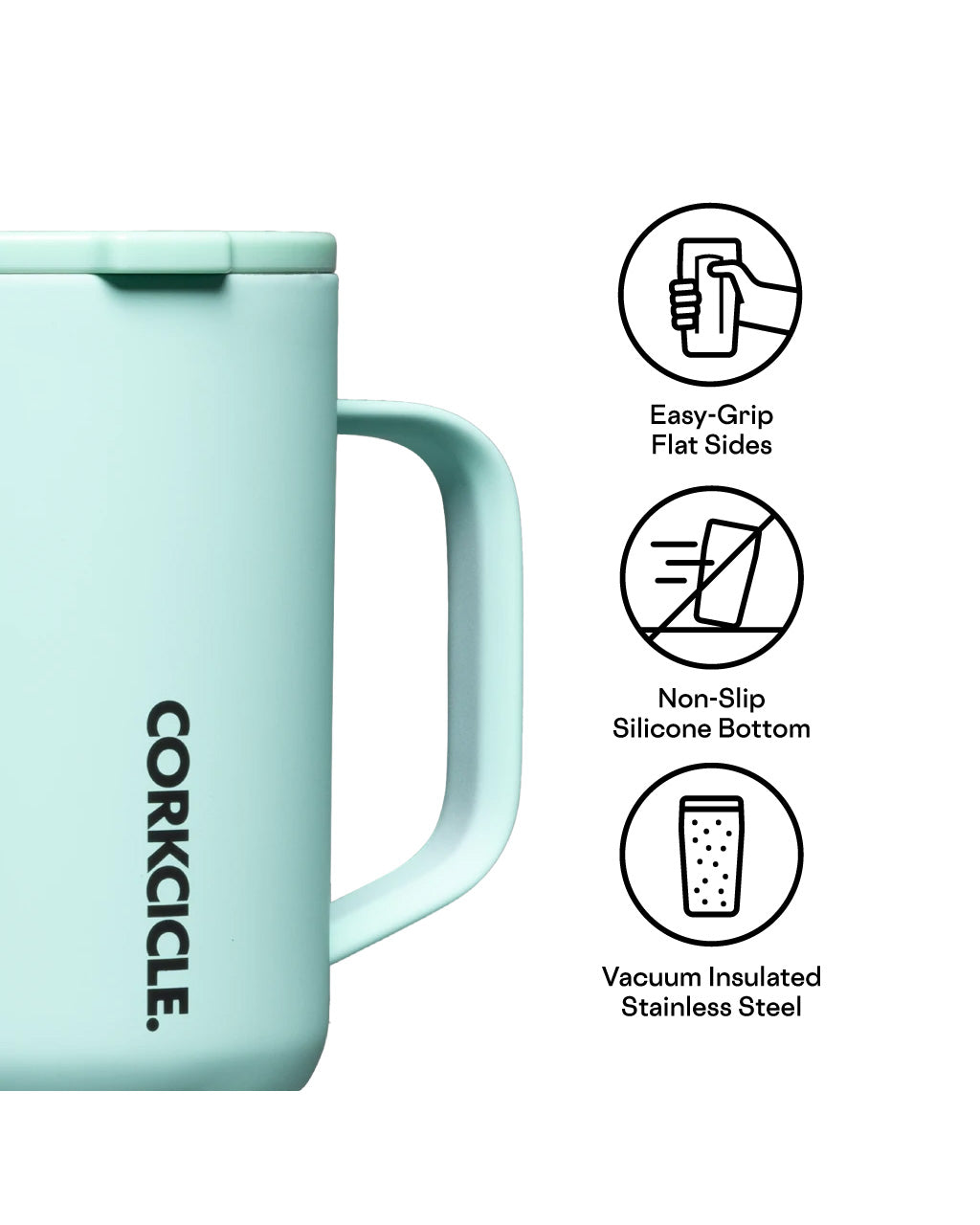 Corkcicle Neon Lights Coffee Mug 16oz | Sun Soaked Teal